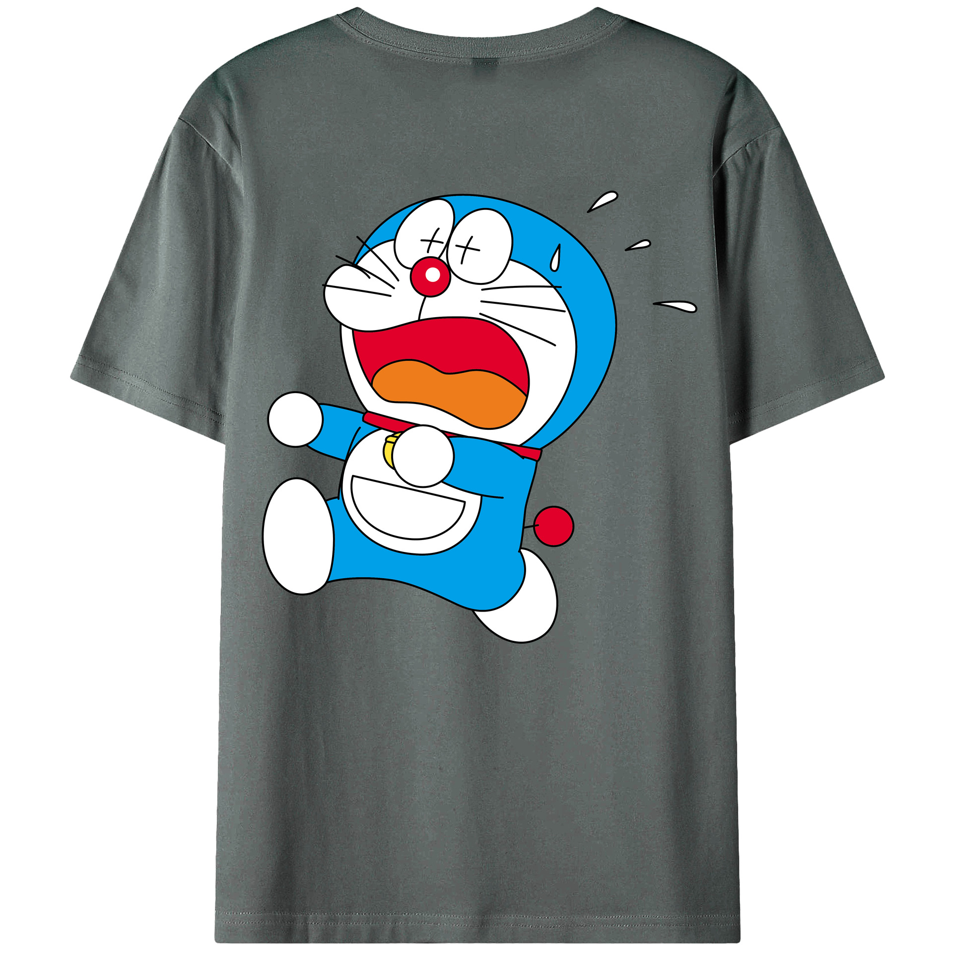 （画像用） ドラえもん Doraemon 綿100％ メンズ半袖Tシャツ（バックプリント） 通気性